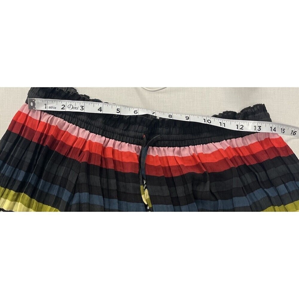 Free People Crinkle Pleat Striped High Low Multi Colored Maxi Skirt Size XS/TP - Picture 2 of 7